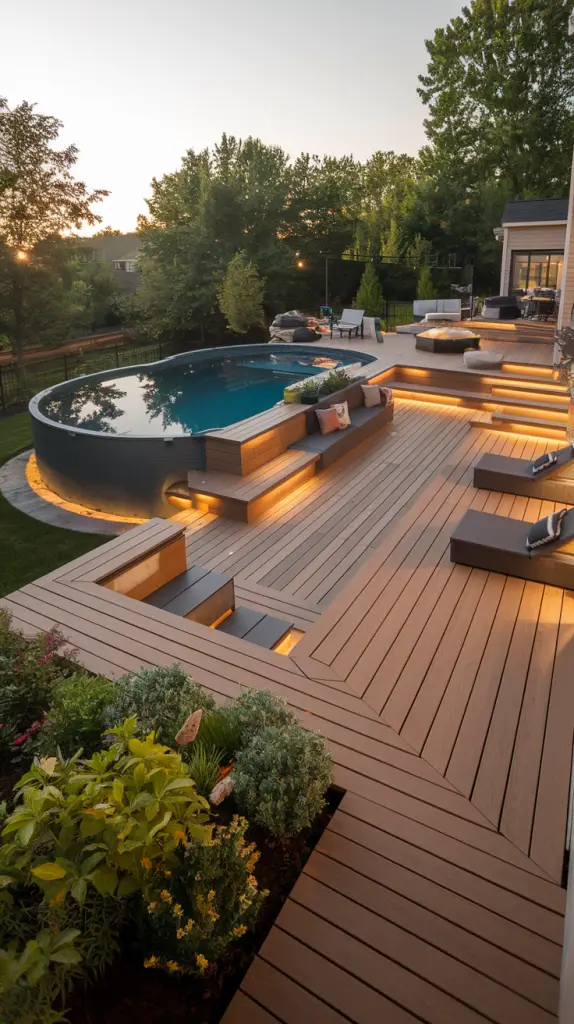 Stylish and Functional: 28 Above Ground Pool Deck Designs You’ll Love