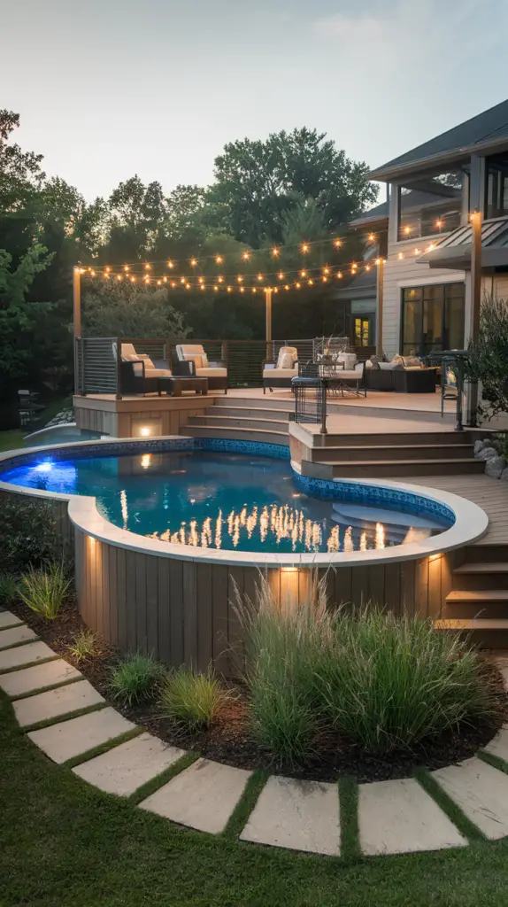 Stylish and Functional: 28 Above Ground Pool Deck Designs You’ll Love