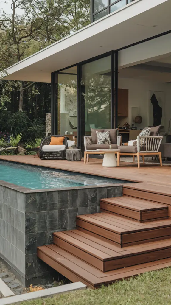 Stylish and Functional: 28 Above Ground Pool Deck Designs You’ll Love