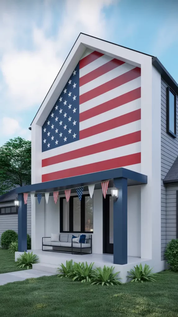 4th of July House with an American Flag — Bright Decor and Cozy Ideas