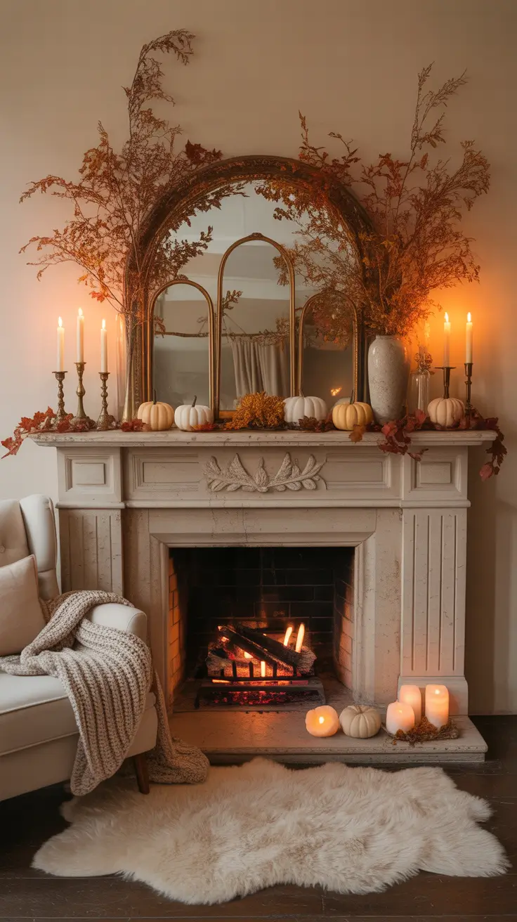 fall halloween decor ideas 2025 Cozy Up Your Mantel With Halloween Warmth