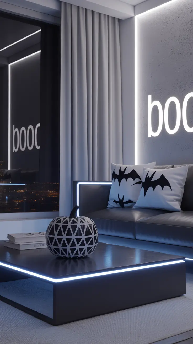 Black & White Themes With A Modern Edge fall halloween decor ideas 2025