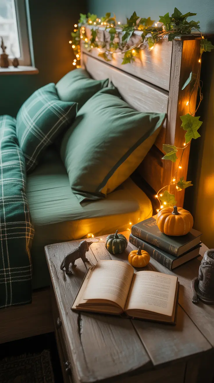 halloween bedroom decor 2025 Green-Themed Halloween Bedrooms For Forestcore Fans