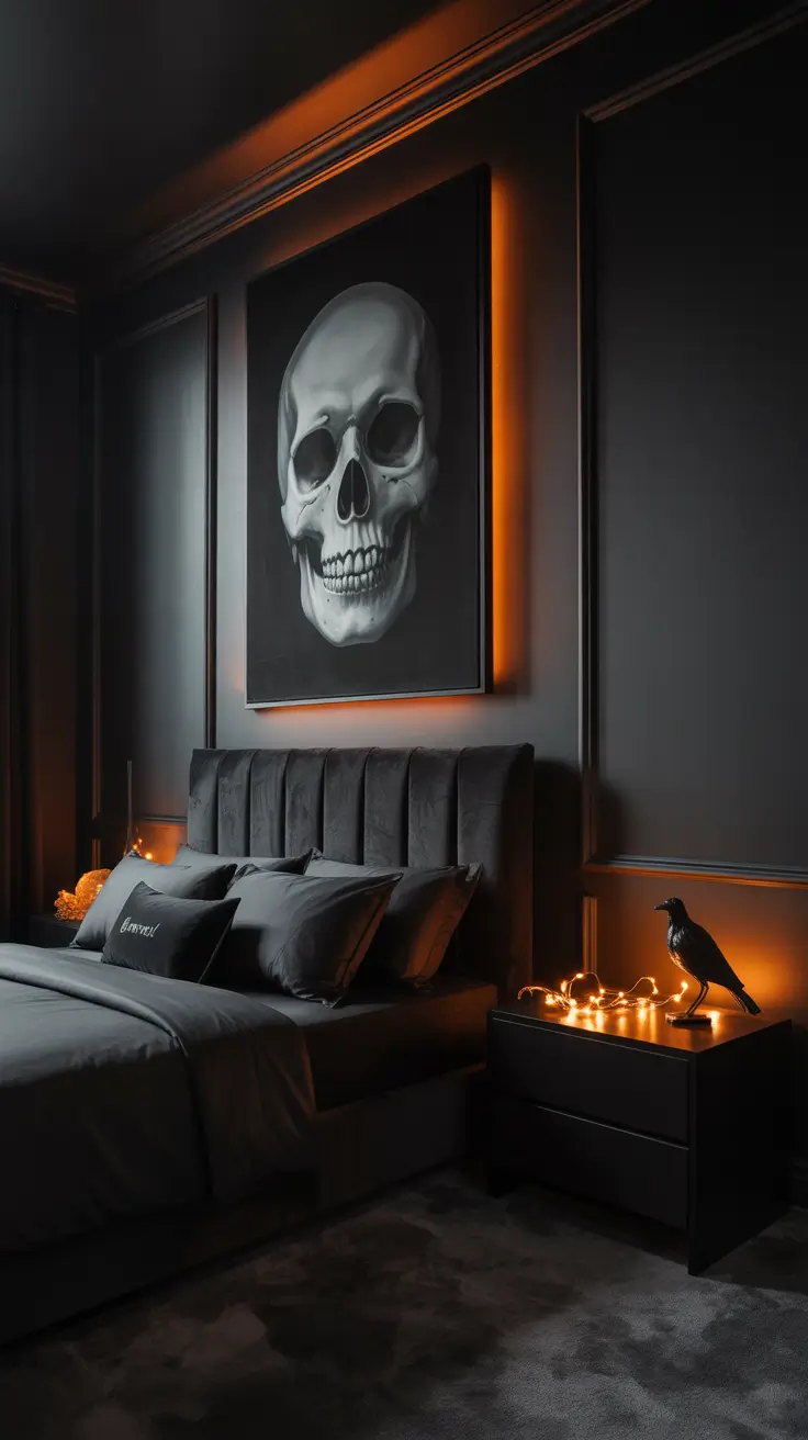 halloween bedroom decor 2025 Black Halloween Bedroom Statements That Wow