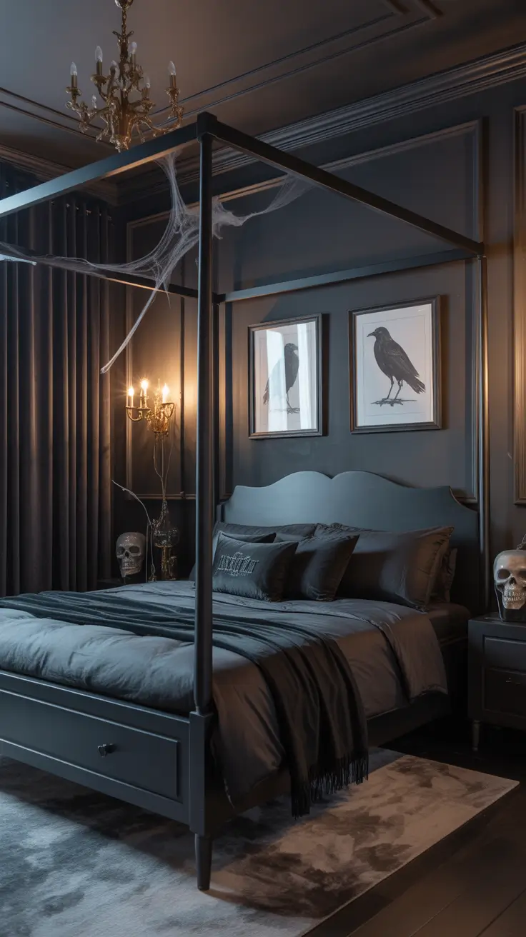 halloween bedroom decor 2025 Spooky But Chic: Balancing Eerie And Elegant