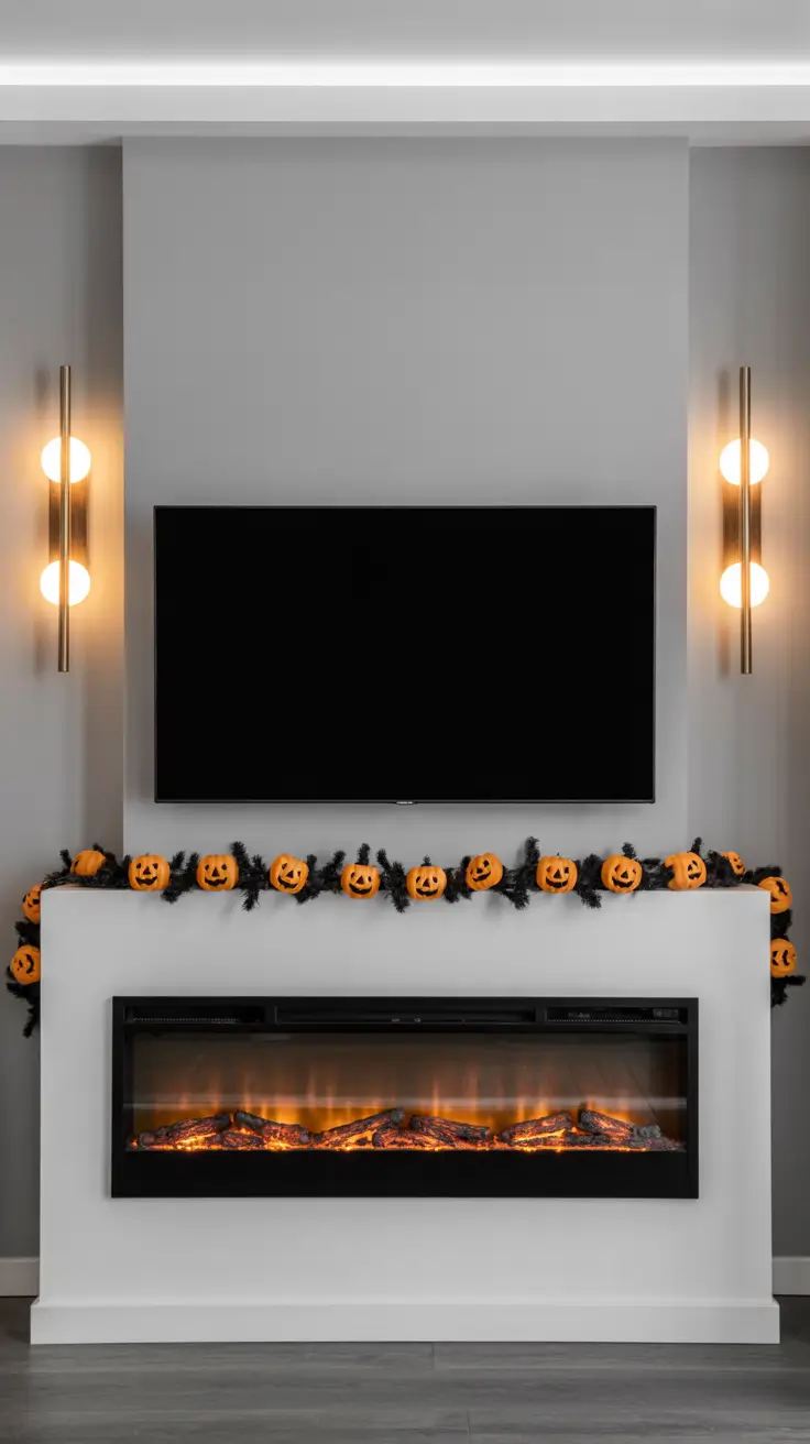halloween fireplace decor ideas 2025 Halloween Fireplace Ideas With TV Above