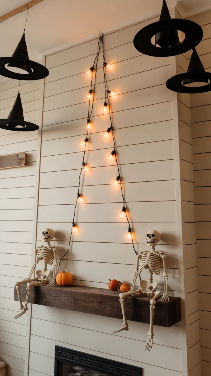 halloween fireplace decor ideas 2025 Farmhouse Fireplace Ideas With a Spooky Spin