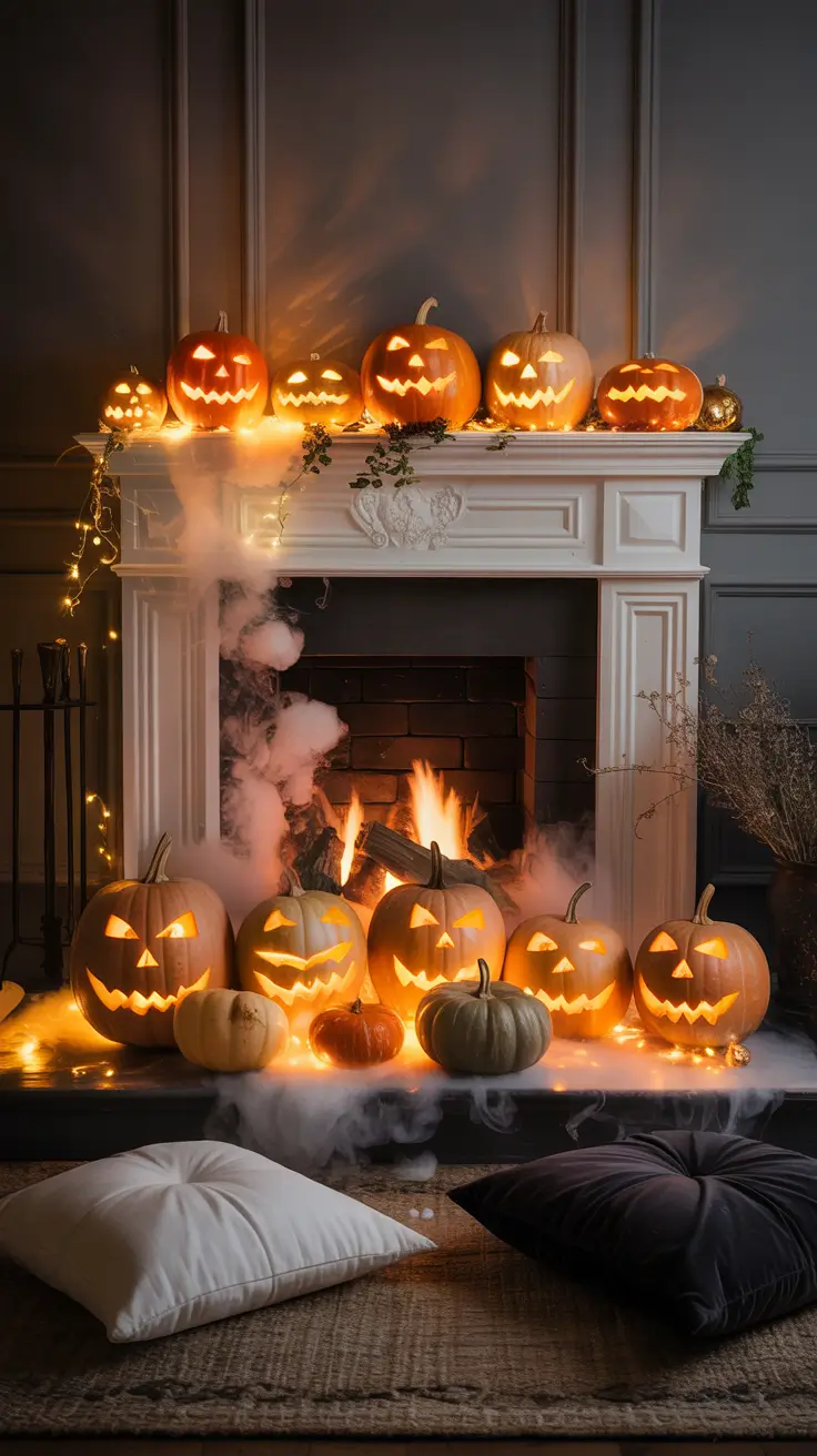 halloween fireplace decor ideas 2025 Front Of Fireplace Decor That Stuns