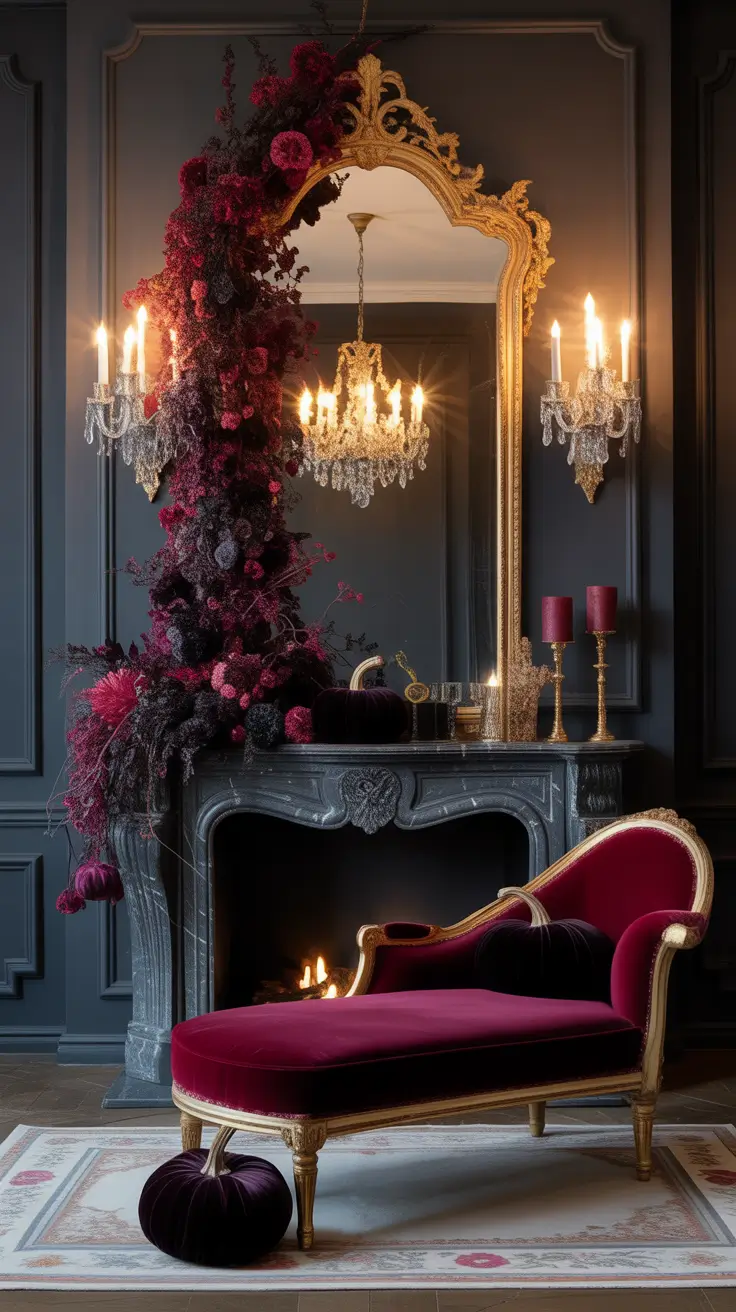 halloween fireplace decor ideas 2025 Elegant Gothic Fireplace Designs