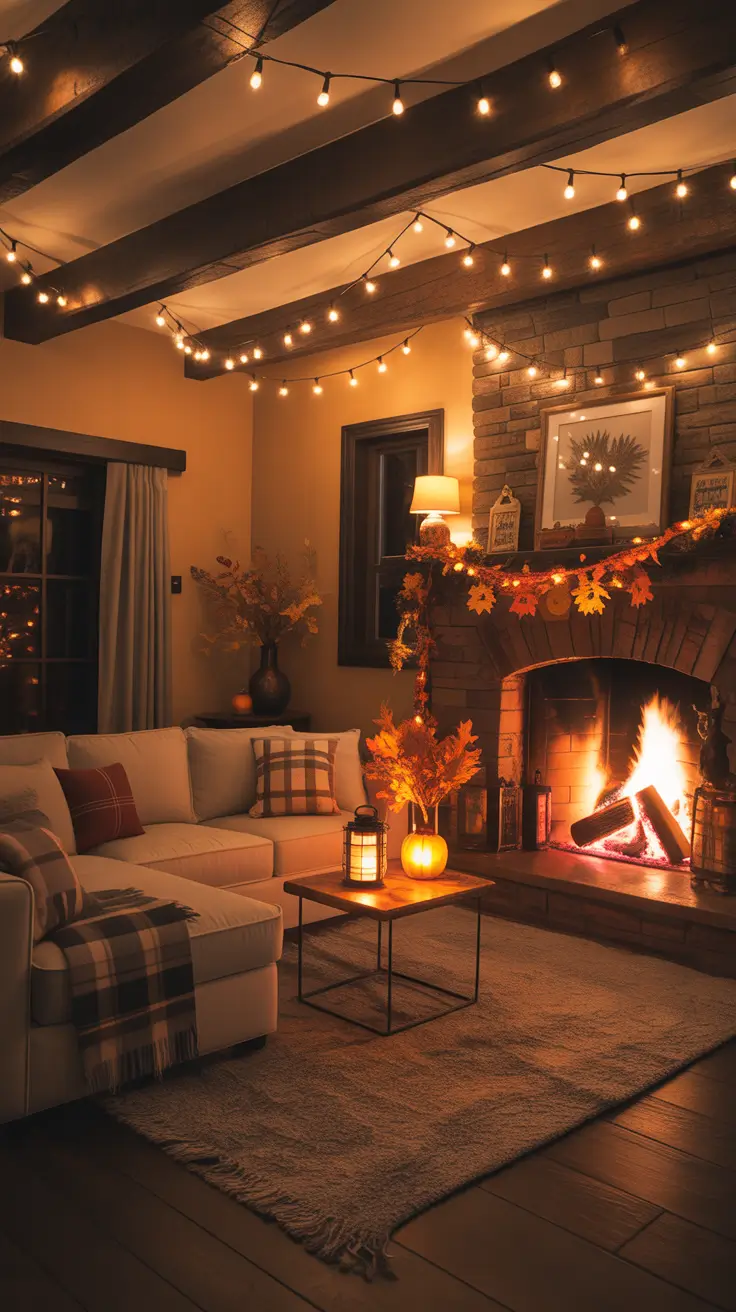 halloween fireplace decor ideas 2025 Cozy Living Room Halloween Fireplace Vibes