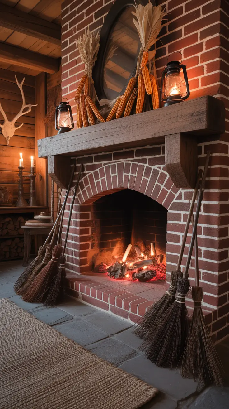halloween fireplace decor ideas 2025 Rustic Fireplace Halloween Magic