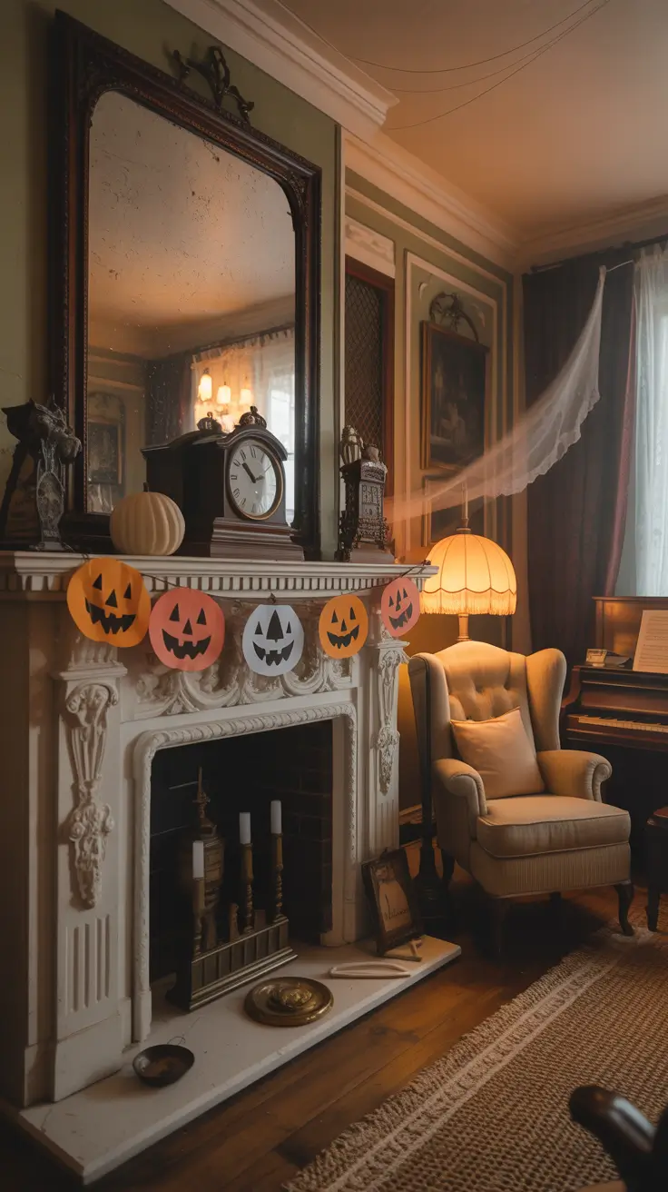 halloween fireplace decor ideas 2025 Vintage Halloween Fireplace Looks That Charm