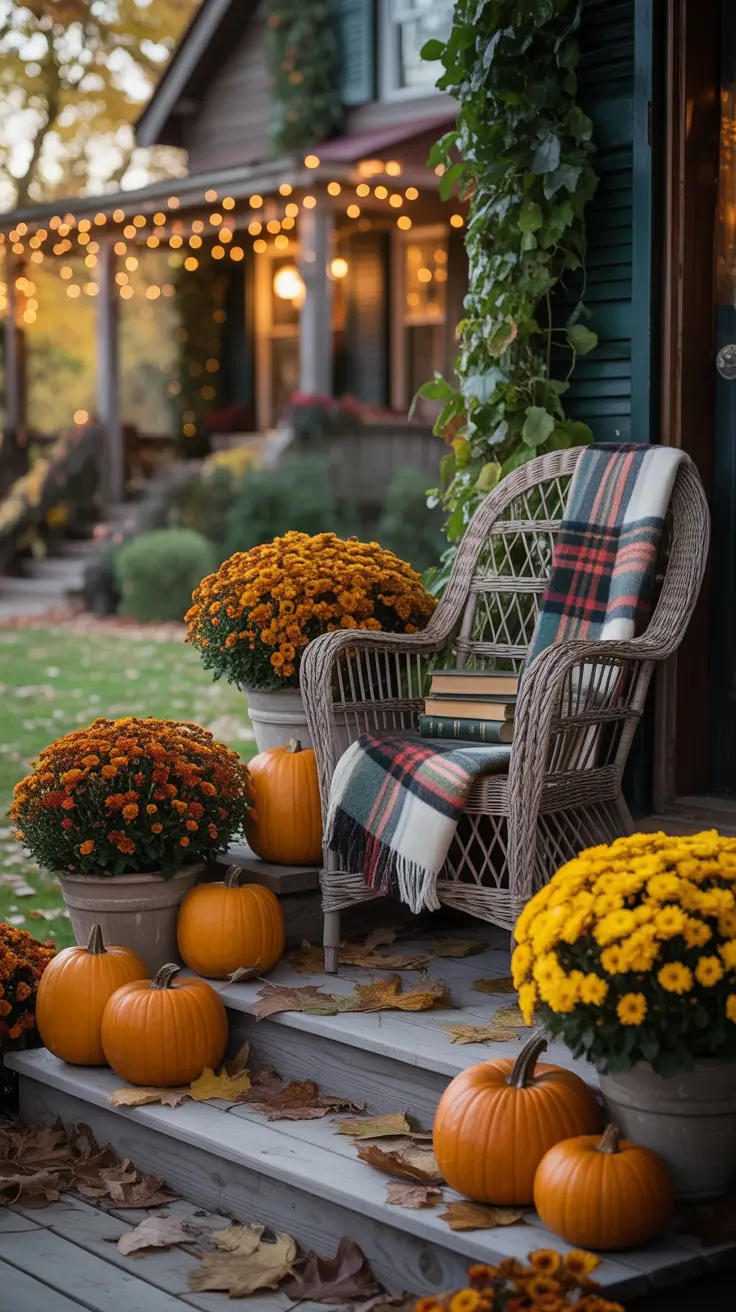 Halloween Front Porch Decor Ideas 2025 Enchanted Autumn Porch With Pumpkin Planters