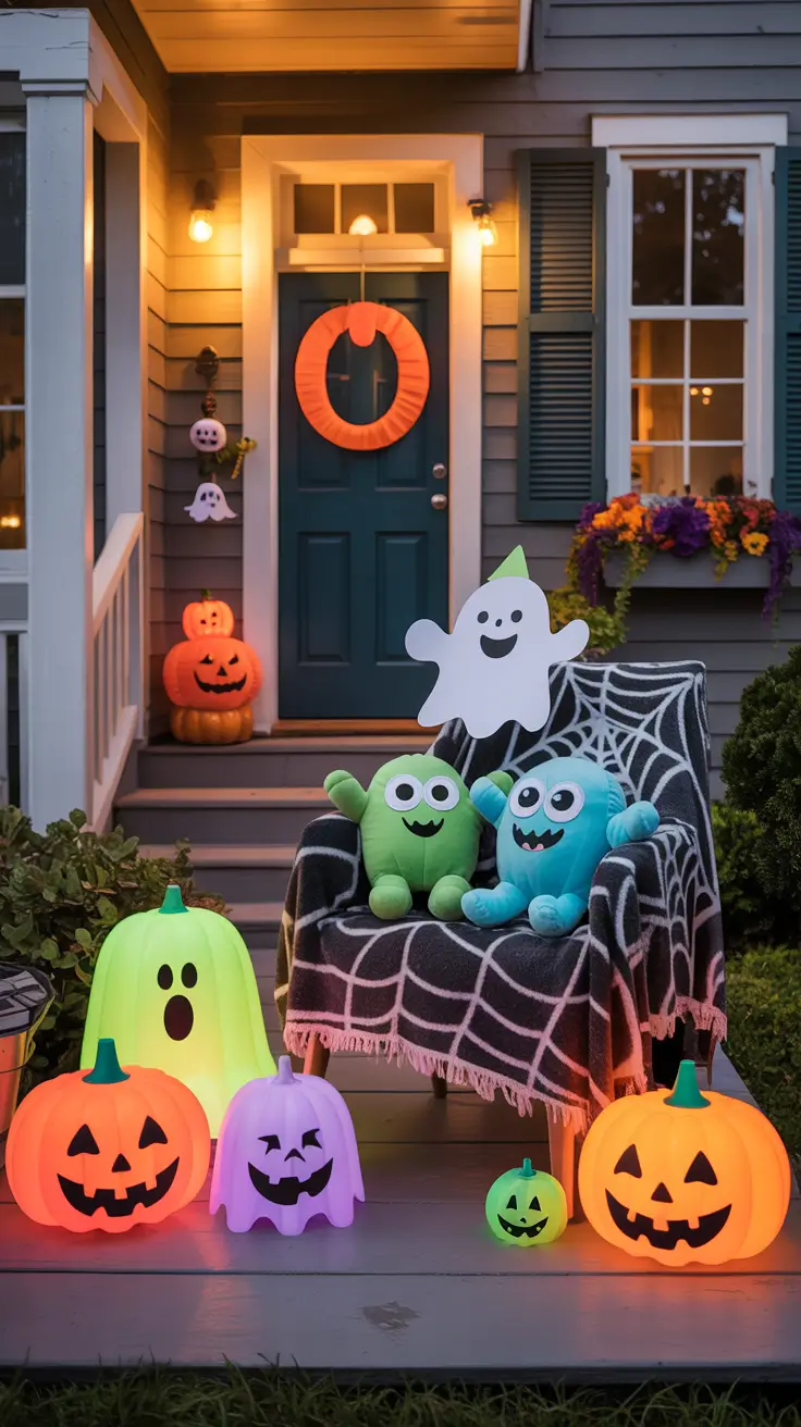 Halloween Front Porch Decor Ideas 2025 Cute But Creepy Doorway Decor for Families