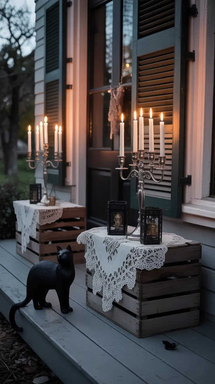 Halloween Front Porch Decor Ideas 2025 Vintage-Inspired Front Porch Halloween Elegance