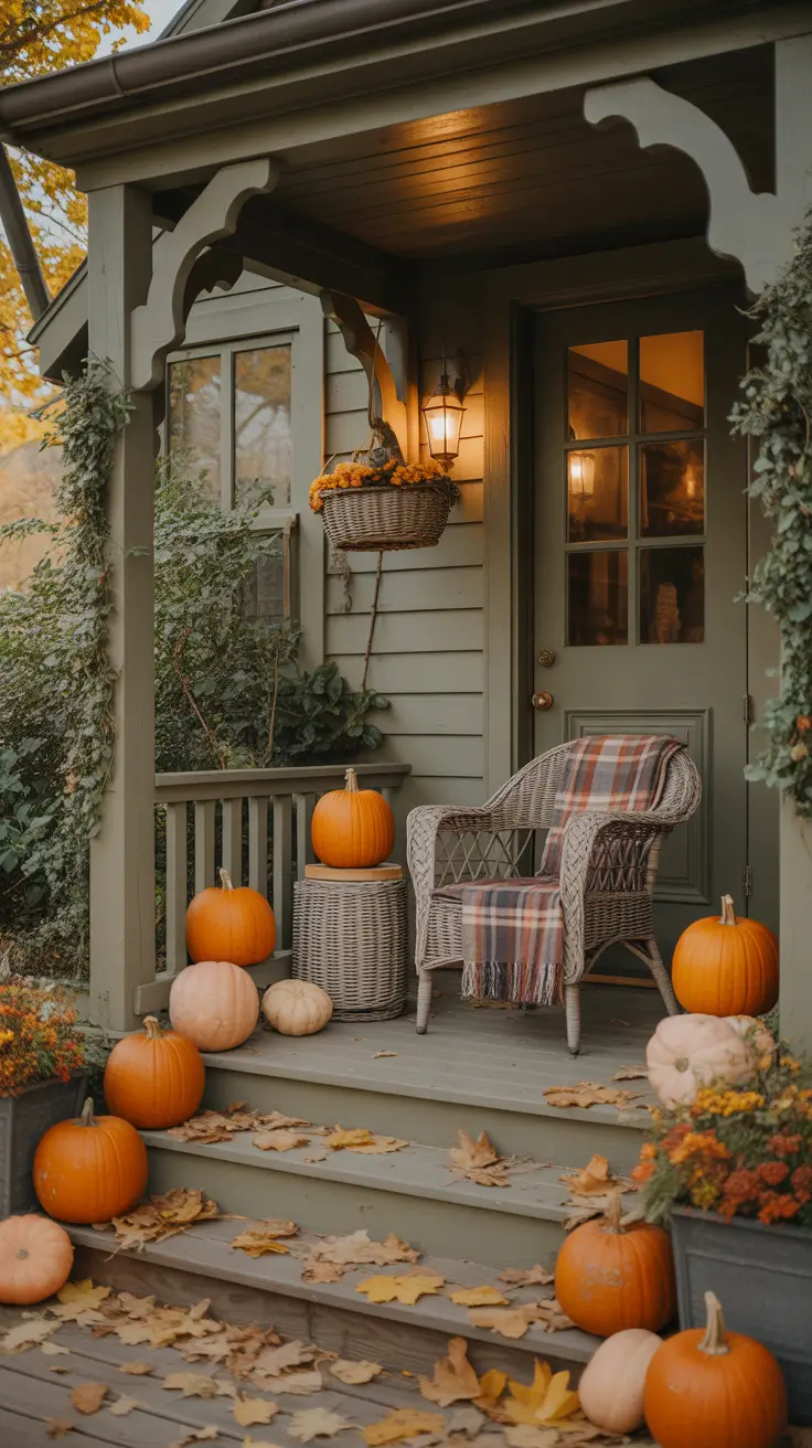 Halloween Front Porch Decor Ideas 2025 Enchanted Autumn Porch With Pumpkin Planters