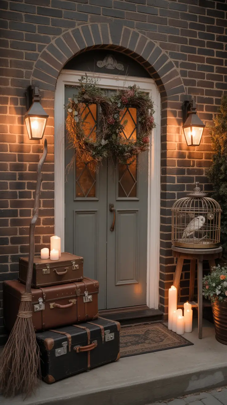 Halloween Front Porch Decor Ideas 2025 Harry Potter-Themed Halloween Porch Setup