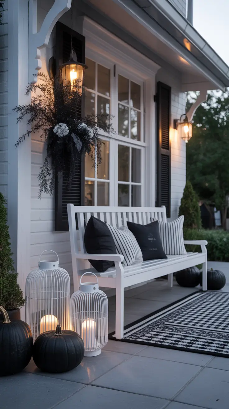 Halloween Front Porch Decor Ideas 2025 Classy Halloween Porch With Monochrome Elements
