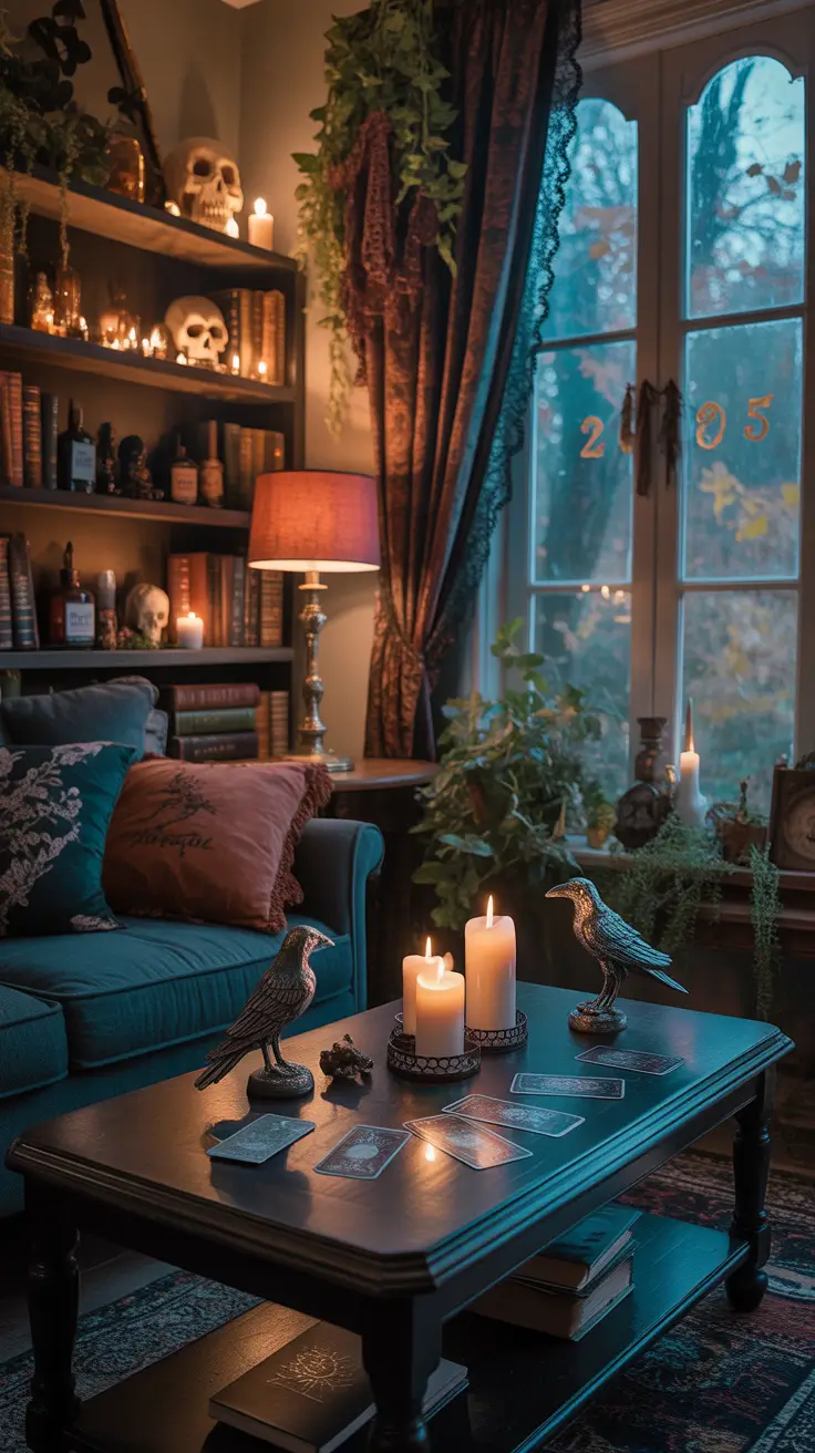 halloween home decor ideas 2025 Witchy Halloween Decor for a Magical Living Room