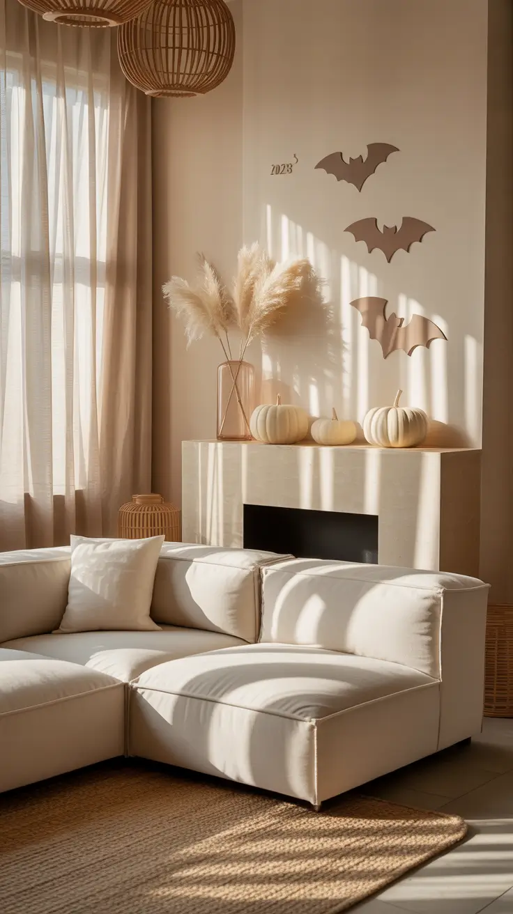 halloween home decor ideas 2025 Spooky-Chic Living Room Makeover for Halloween 2025