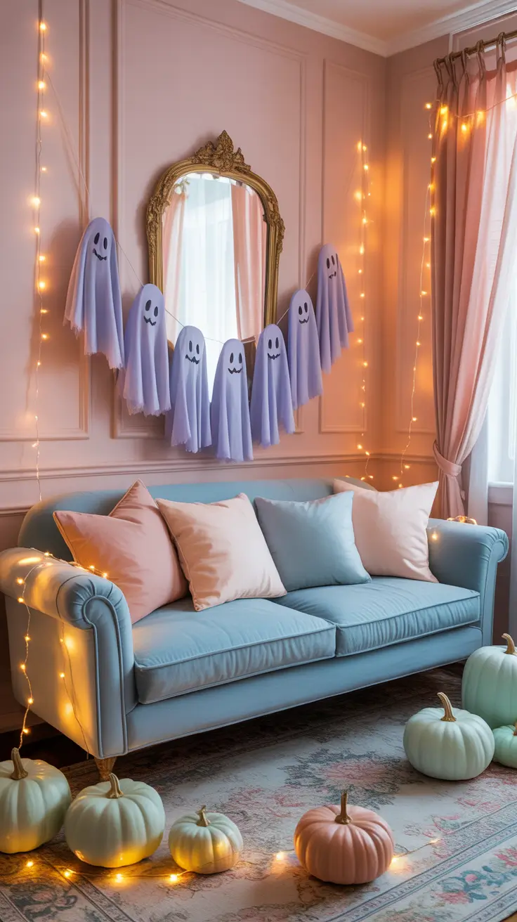 halloween home decor ideas 2025 Pink Pumpkin Parlor: Soft Glam Halloween Style