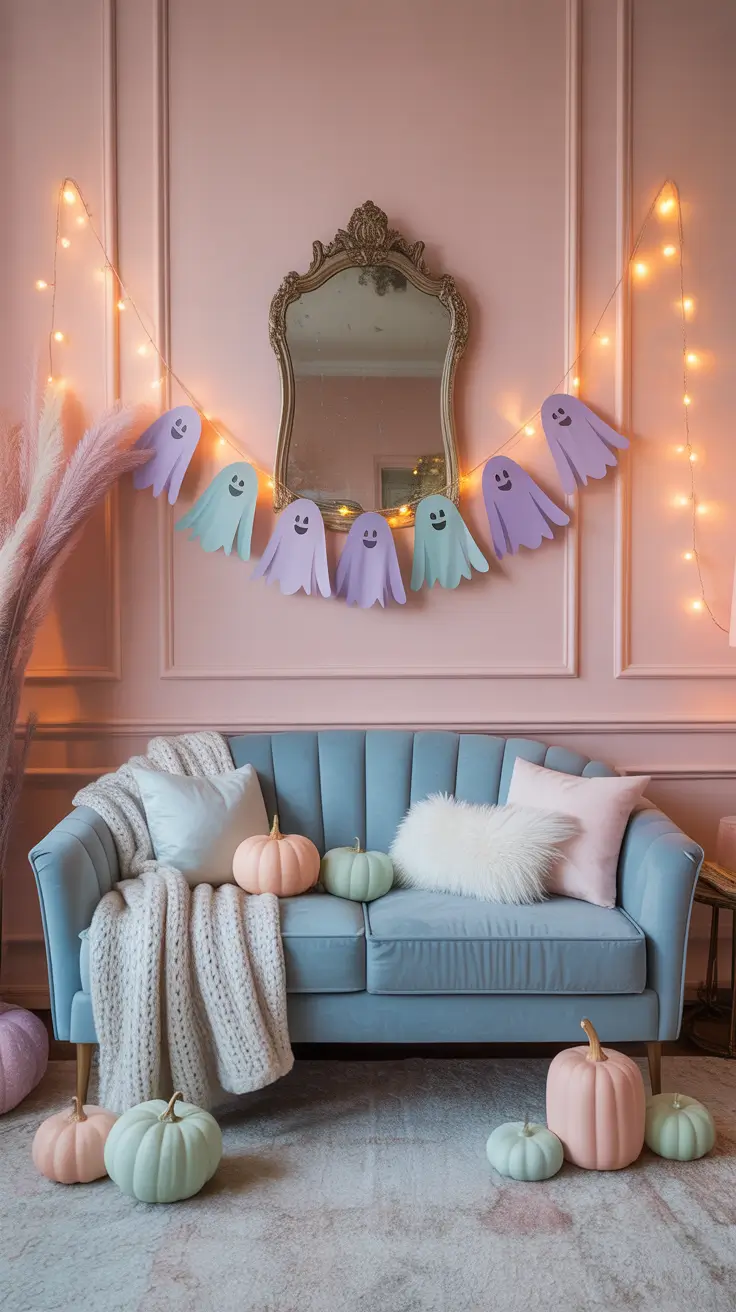 halloween home decor ideas 2025 Pink Pumpkin Parlor: Soft Glam Halloween Style
