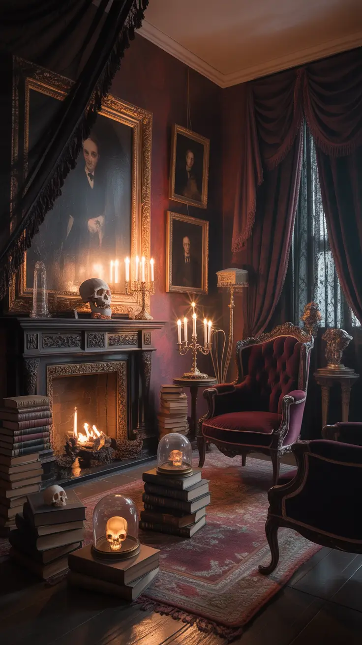 Halloween Home Decor Ideas 2025 Spooky-Chic Living Room Makeover for Halloween 2025