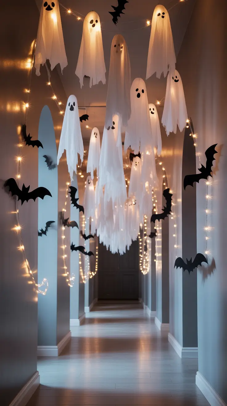 Halloween Home Decor Ideas 2025 Floating Ghost Hallway That’s Frightfully Fun