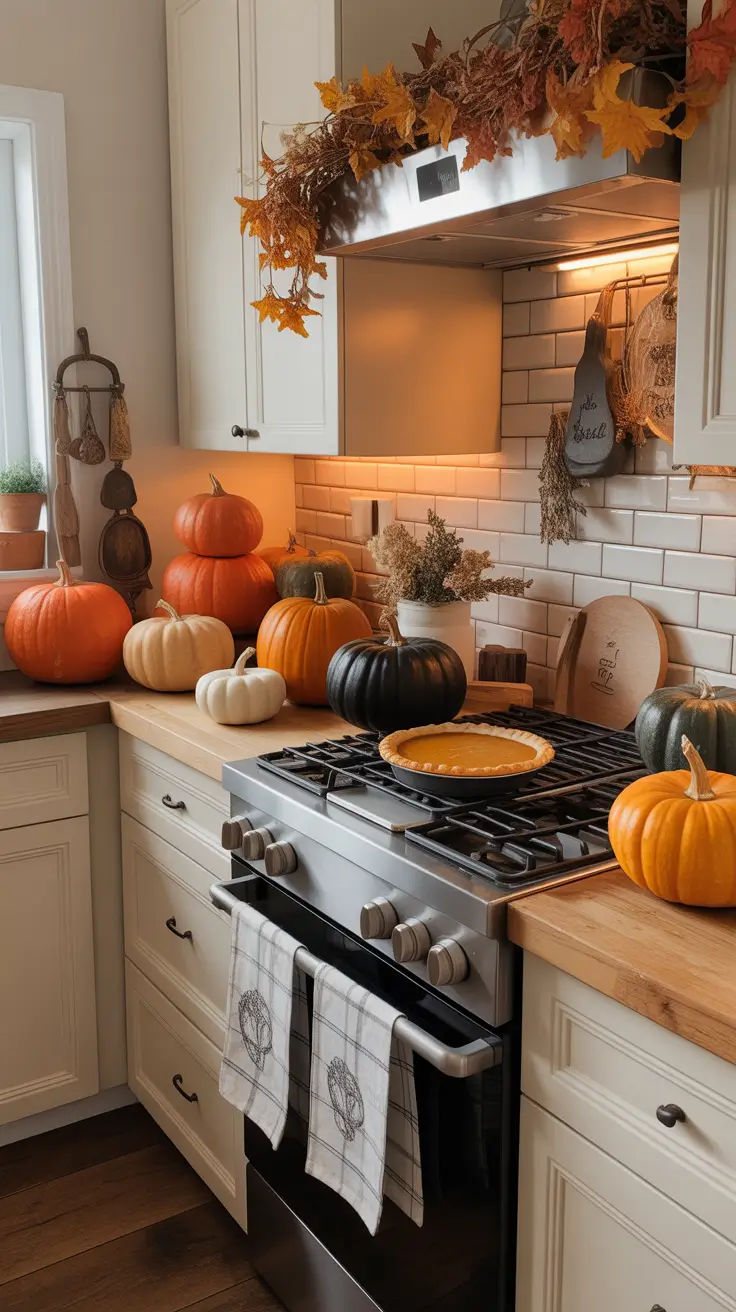 halloween kitchen decor ideas 2025 Pumpkin Overload