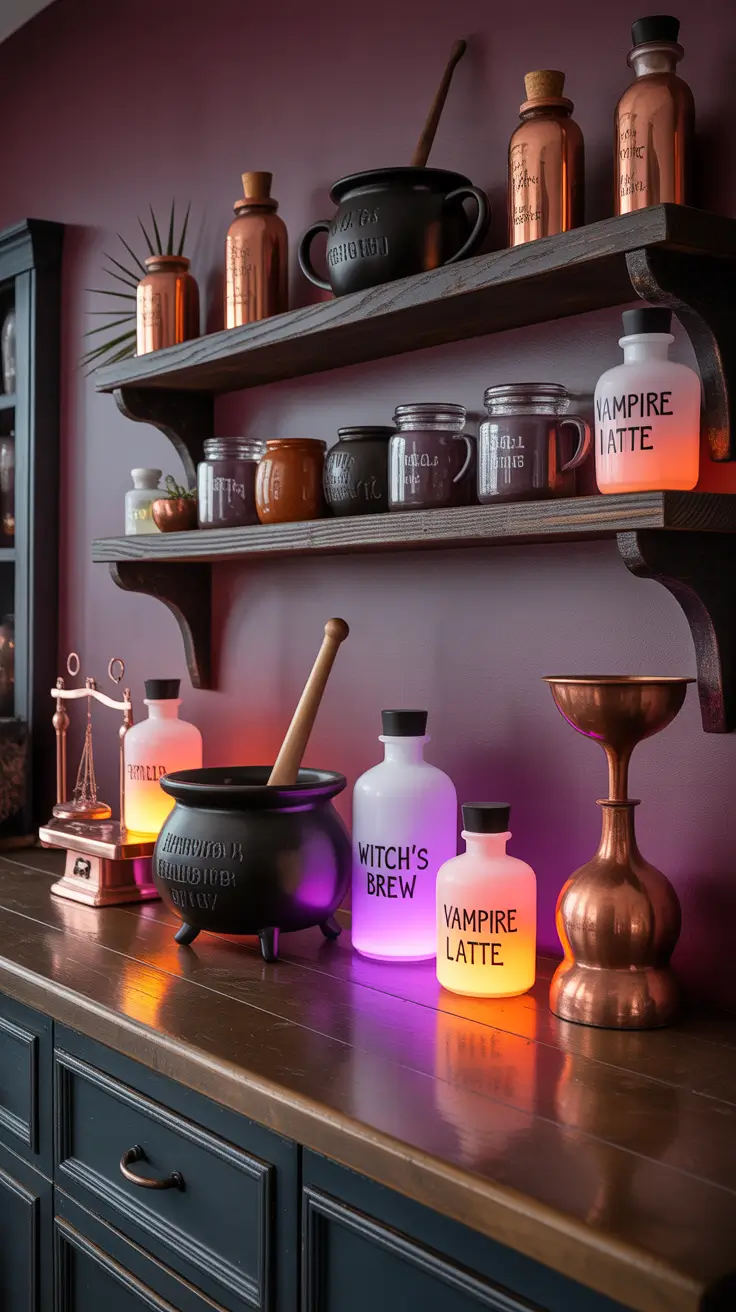 Halloween kitchen decor ideas 2025 Potion Station