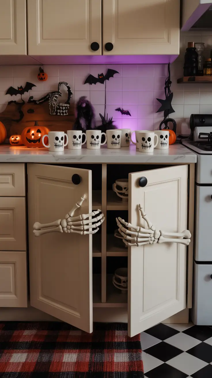 Halloween kitchen decor ideas 2025 Skeletons in the Cupboard
