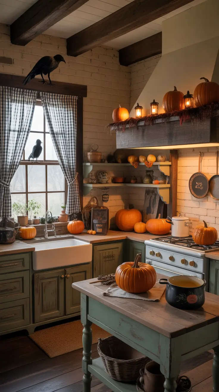 halloween kitchen decor ideas 2025 Farmhouse Fright: Rustic Charm With a Haunted Twist