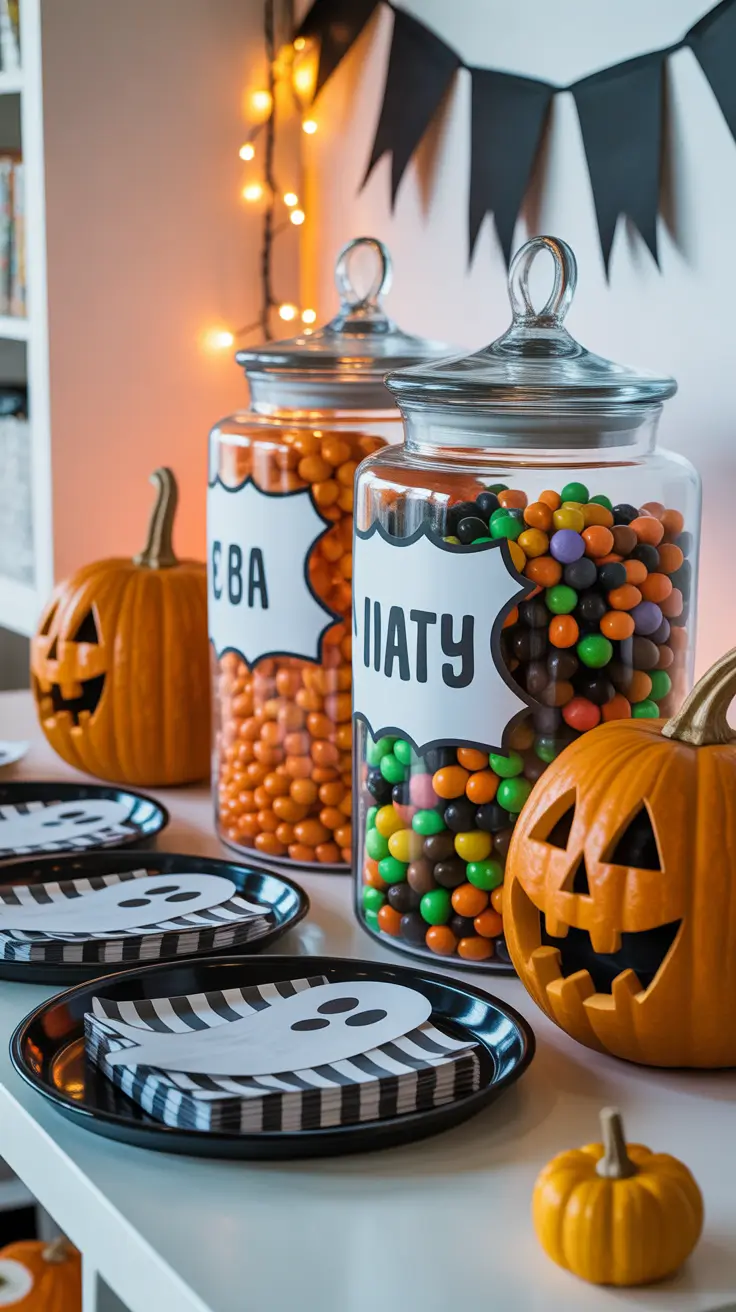 halloween kitchen decor ideas 2025 Candy Station Setup for Trick-or-Treaters Indoors