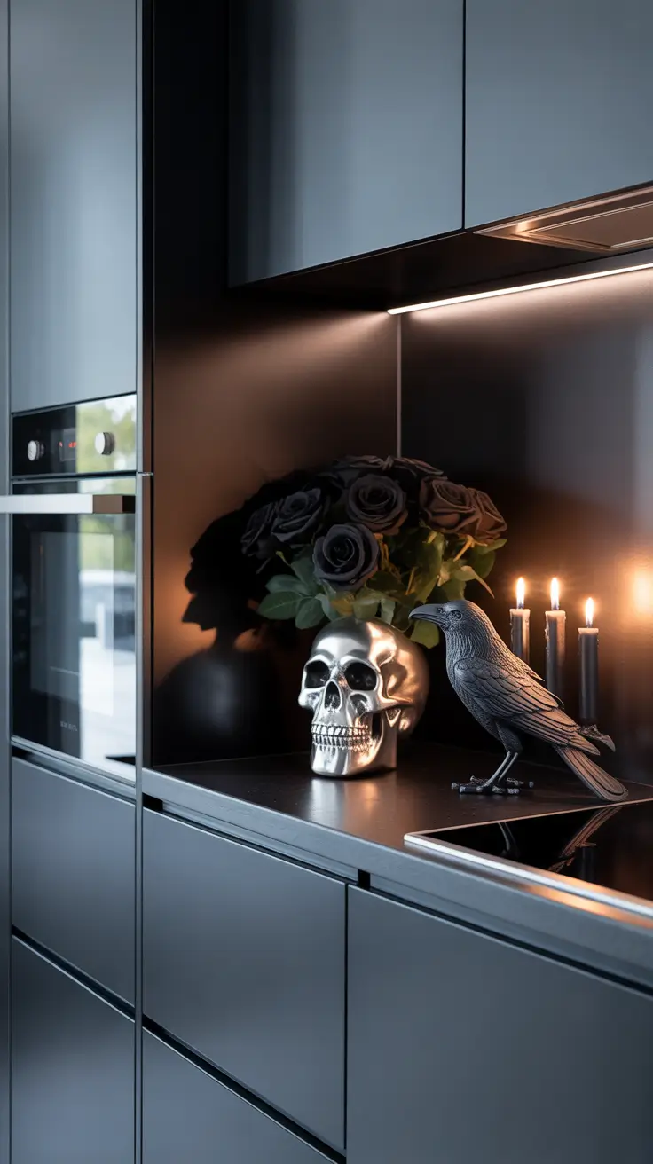 halloween kitchen decor ideas 2025 Bold and Black: Matte Finishes for Halloween Elegance