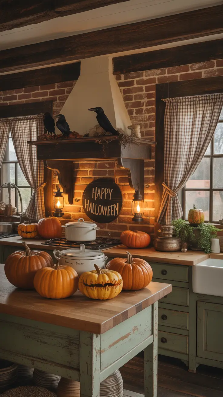 halloween kitchen decor ideas 2025 Farmhouse Fright: Rustic Charm With a Haunted Twist
