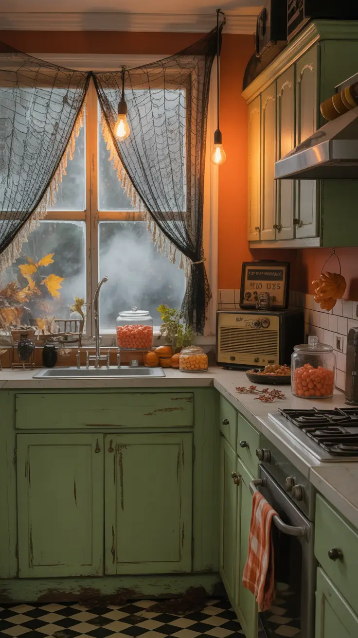 halloween kitchen decor ideas 2025 Vintage Horrors: Old-School Halloween Kitchen Style