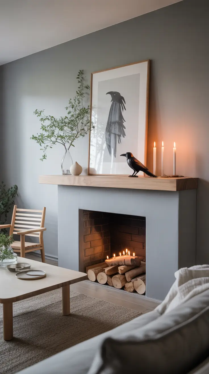 halloween mantle ideas 2025 Minimalist Halloween Mantle With Big Impact
