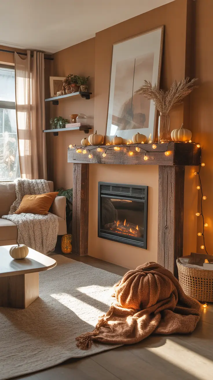 halloween mantle ideas 2025 Cozy Halloween Mantle With Warm Autumn Touches