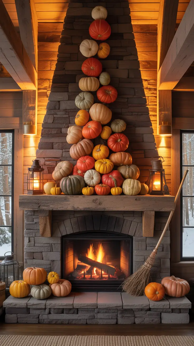 halloween mantle ideas 2025 Fireplace Halloween Mantle Decor With Drama