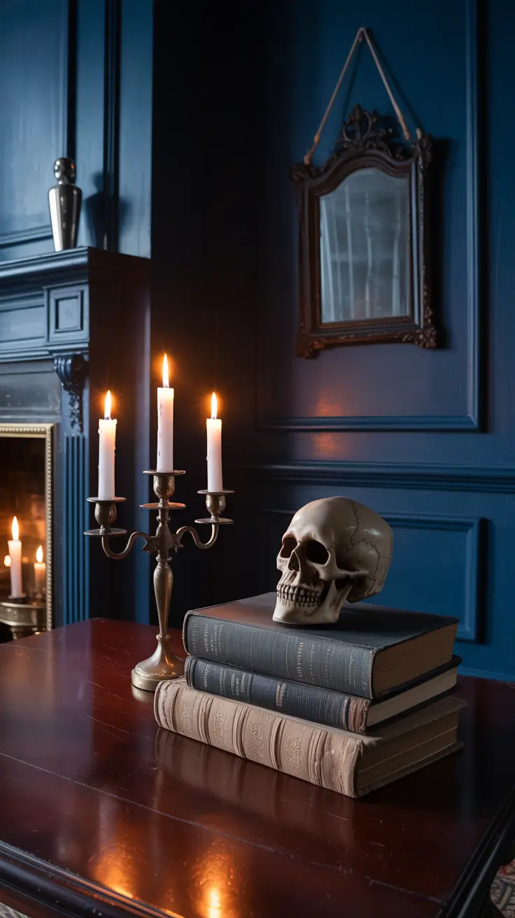 halloween mantle ideas 2025 Moody Halloween Mantle Looks For Dark Interiors