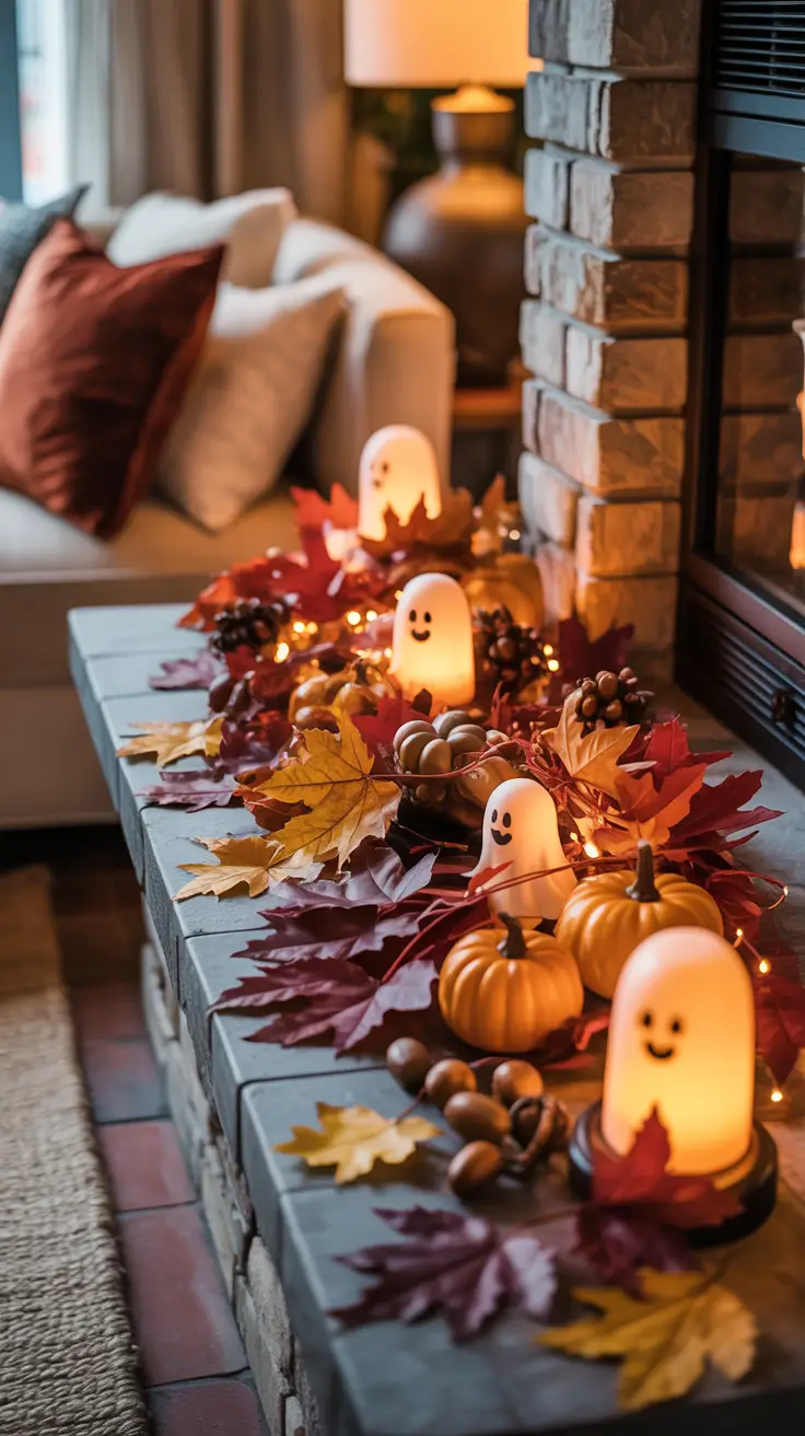 halloween mantle ideas 2025 Fall And Halloween Mantle Crossover Ideas