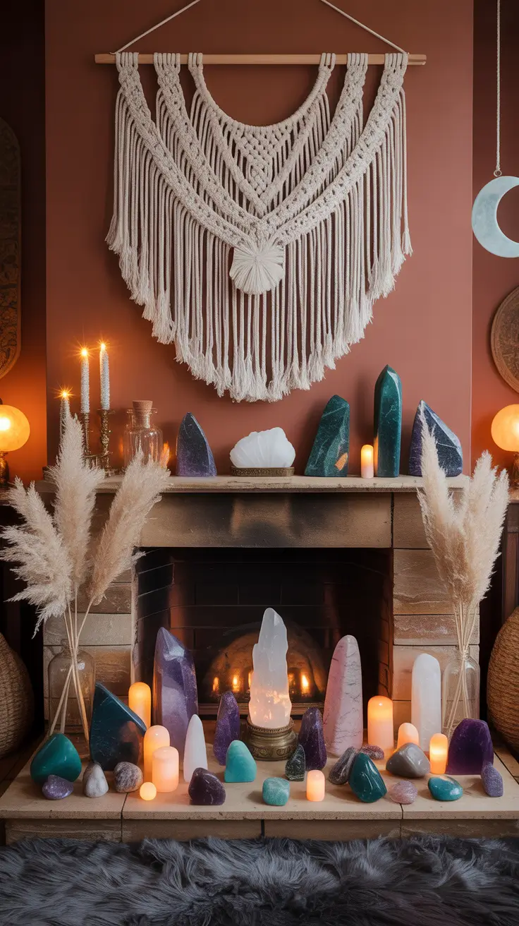 Bohemian halloween mantle ideas 2025