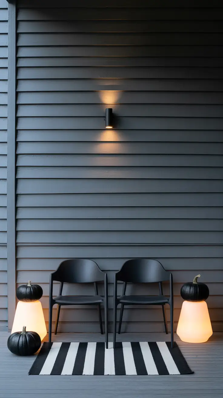 Black and white halloween porch ideas 2025