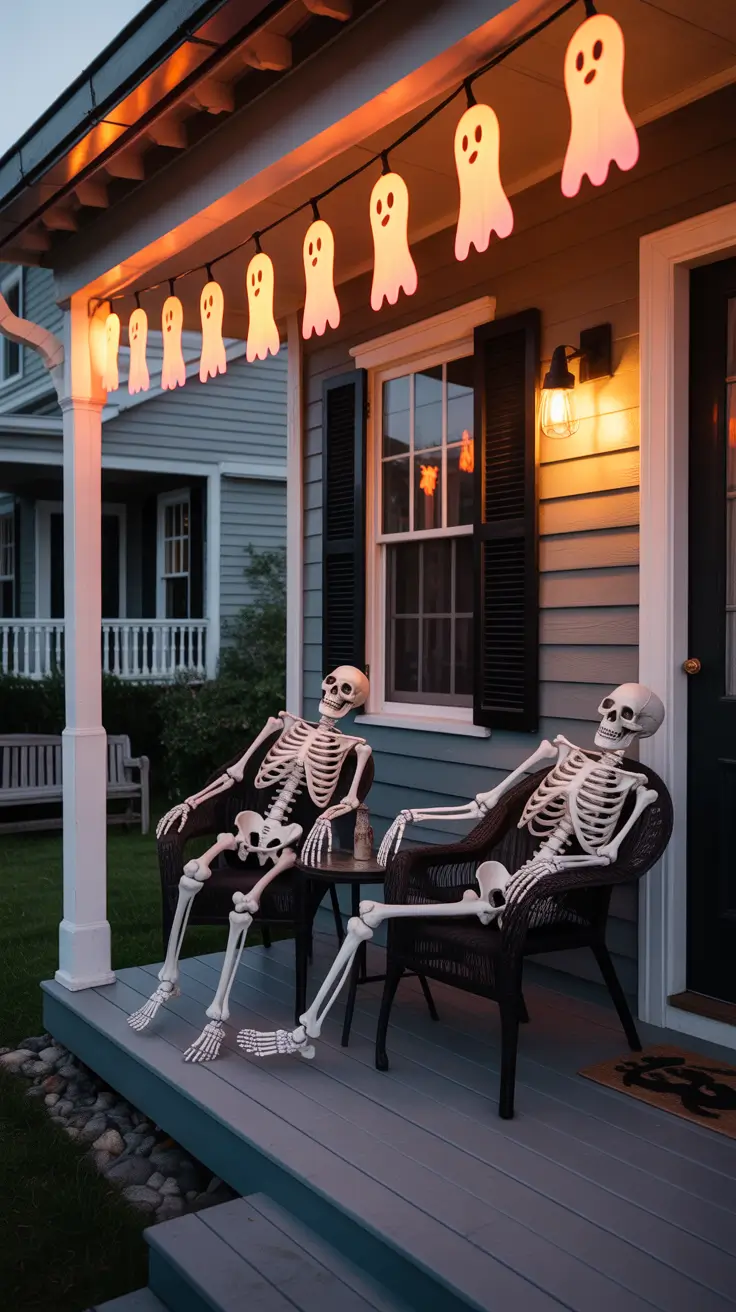Skeletons halloween porch ideas 2025 Skeleton-Inspired Porch Decor That’s Bone-Chilling Fun