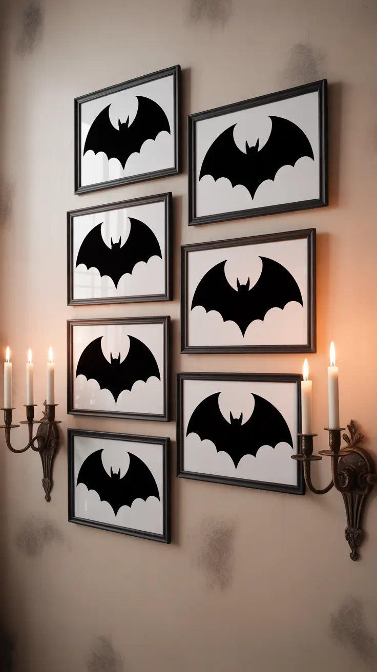 indoor halloween decor ideas 2025 Bats On the Wall