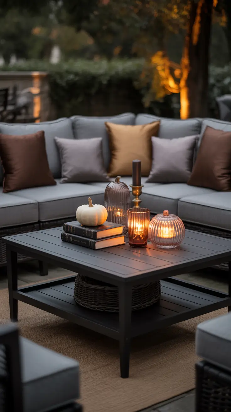 outside halloween decorations ideas 2025 Spooky Coffee Table Styling for Outdoor Lounges