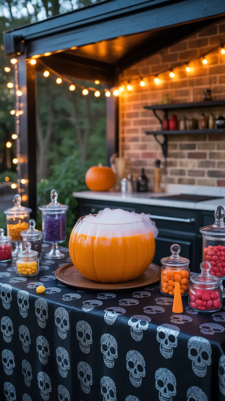 outside halloween decorations ideas 2025 Halloween Kitchen Decor That Extends to the Patio