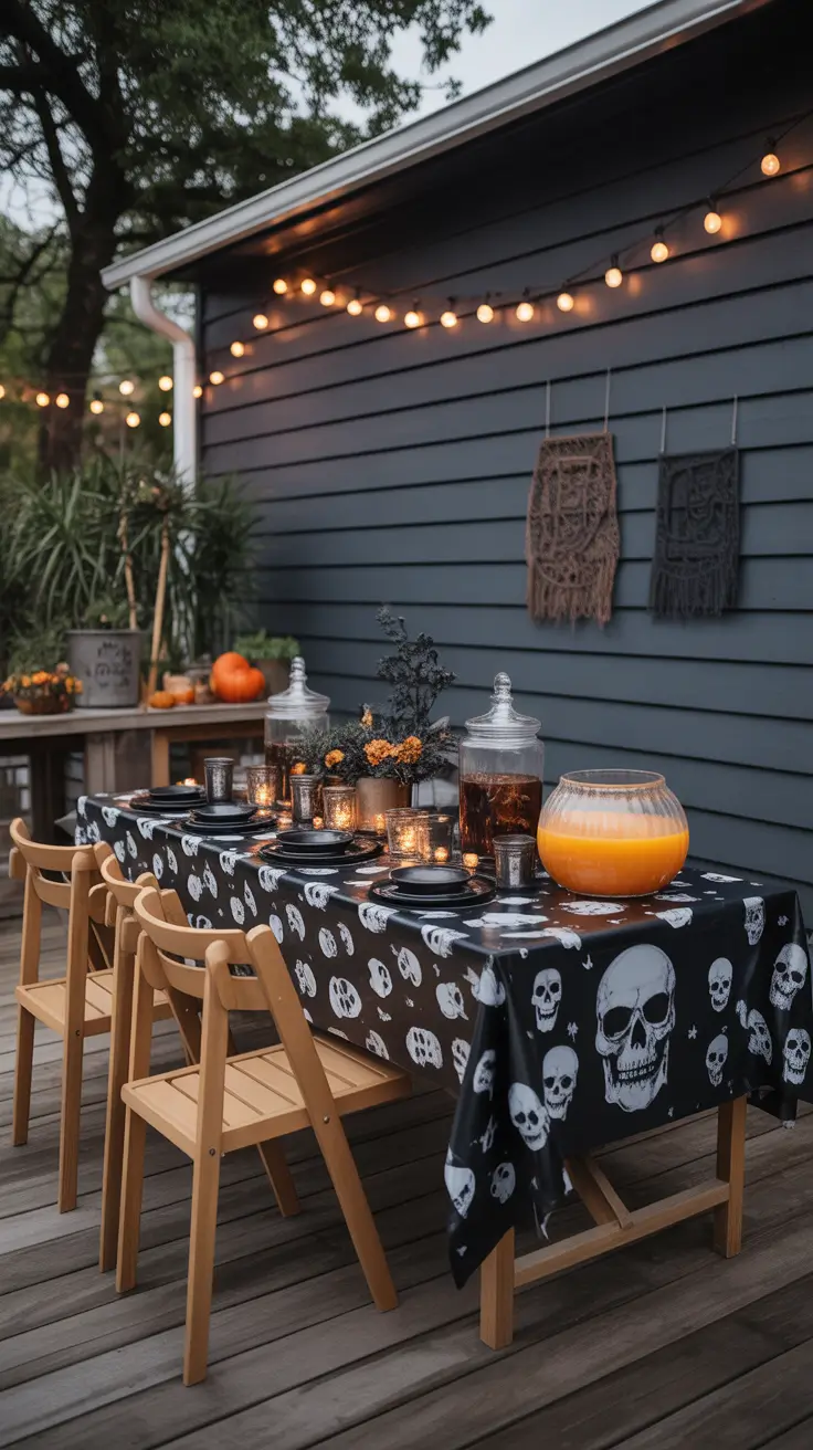 outside halloween decorations ideas 2025 Halloween Kitchen Decor That Extends to the Patio