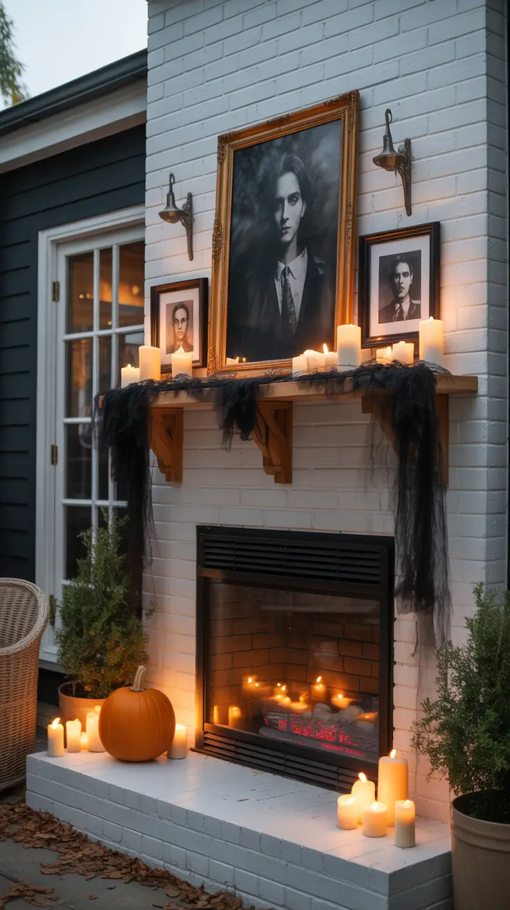 outside halloween decorations ideas 2025 Mantel Decorating—But Make It Outdoor-Friendly