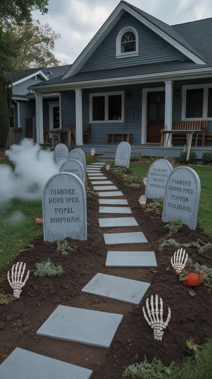 outside halloween decorations ideas 2025 DIY Graveyard Magic for Your Front Lawn
